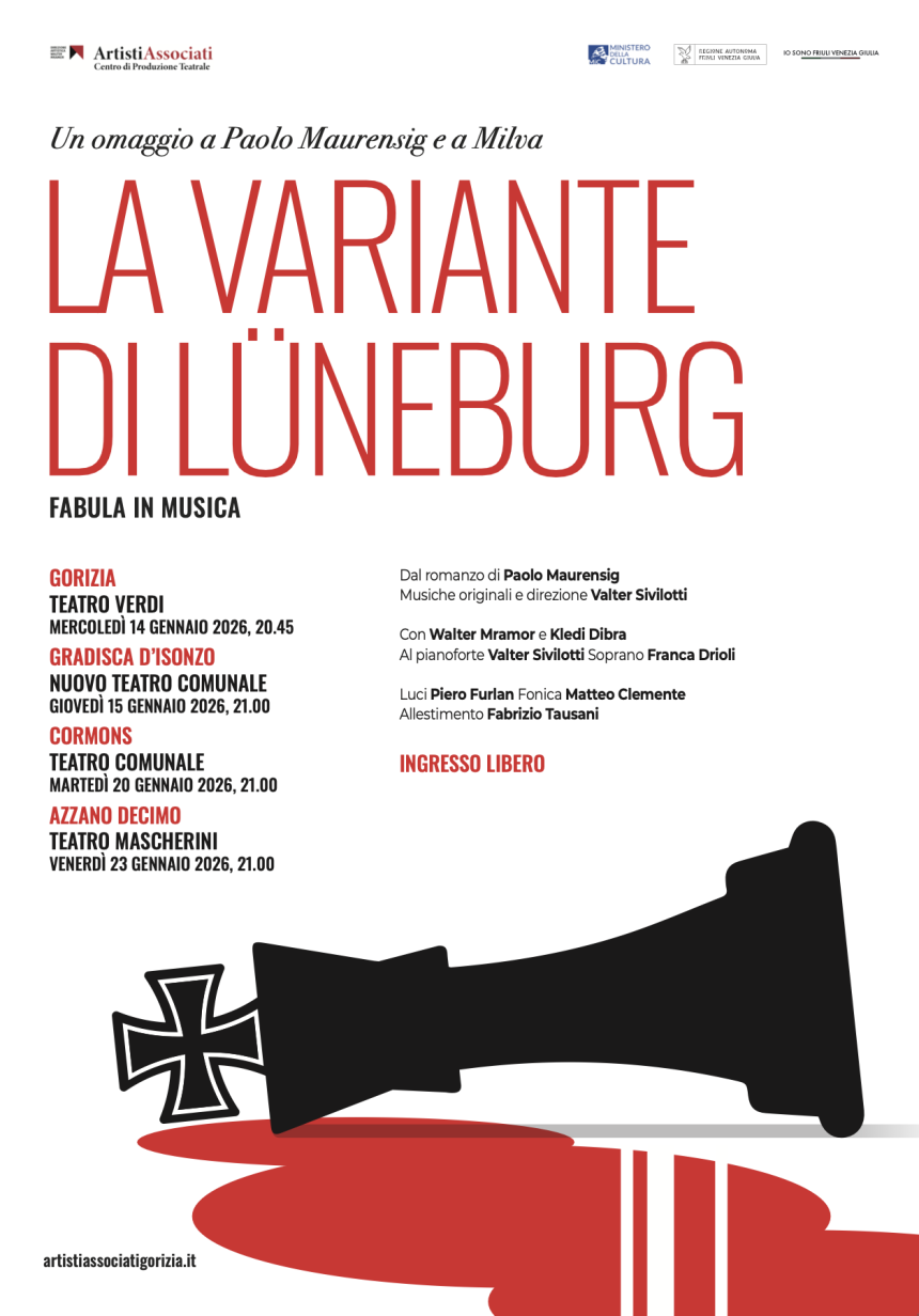 LA VARIANTE DI LÜNEBURG – L’omaggio a Paolo Maurensig e Milva il 14 gennaio al Verdi di Gorizia