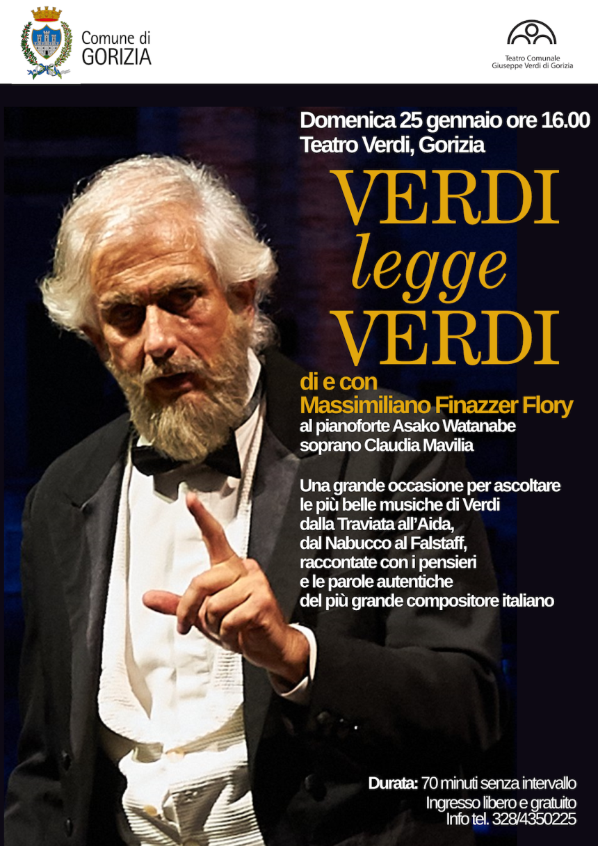 VERDI legge VERDI – domenica 25 gennaio l’omaggio ad uno dei più grandi compositori italiani VERDI legge VERDI – domenica 25 gennaio l’omaggio ad uno dei più grandi compositori italiani