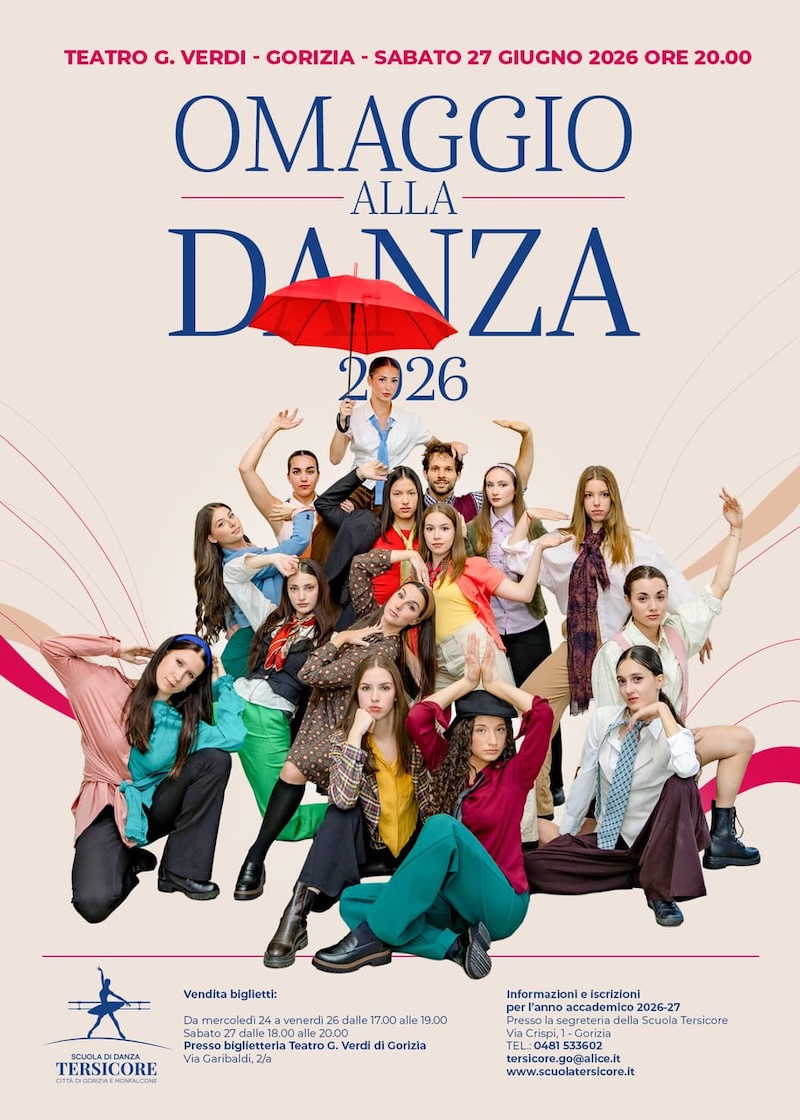 LOCANDINA SAGGIO 2026 GORIZIA Omaggio alla Danza – sabato 27 giugno al Teatro Verdi